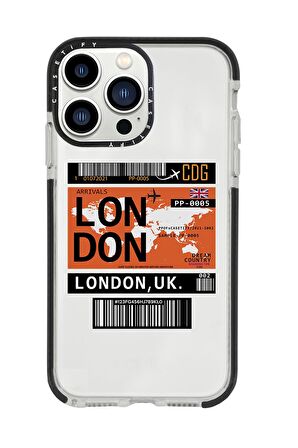 iPhone 13 Pro Max London Ticket Casetify Darbe Emci Silikonlu Telefon Kılıfı