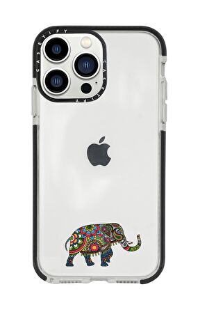 iPhone 13 Pro Max Mandala Fil Casetify Darbe Emci Silikonlu Telefon Kılıfı