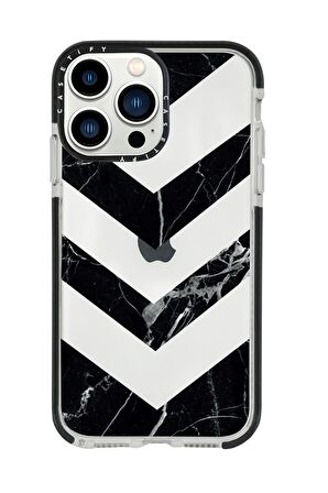 iPhone 13 Pro Max Mermer Üçgen Casetify Darbe Emci Silikonlu Telefon Kılıfı