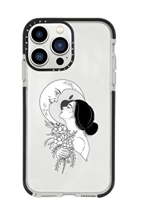 iPhone 13 Pro Max Moon And Women Casetify Darbe Emci Silikonlu Telefon Kılıfı