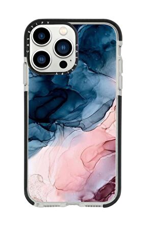 iPhone 13 Pro Max Renkli Mermer Casetify Darbe Emci Silikonlu Telefon Kılıfı
