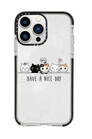 iPhone 13 Pro Max Şirin Kedicikler Casetify Darbe Emci Silikonlu Telefon Kılıfı
