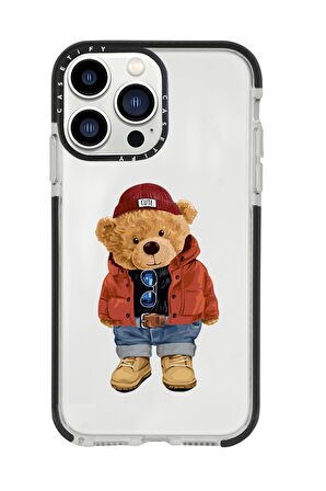 iPhone 13 Pro Max Teddy Bear Casetify Darbe Emci Silikonlu Telefon Kılıfı