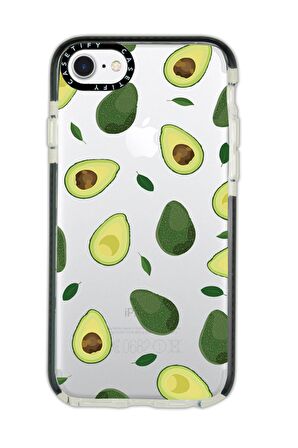 iPhone 6 Casetify Avokado Desenli Anti Shock Premium Silikonlu Siyah Kenar Detaylı Telefon Kılıfı
