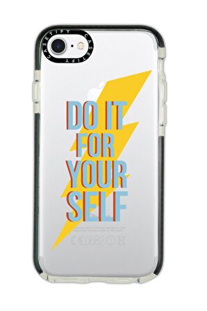 iPhone 7 Casetify Do It Desenli Anti Shock Premium Silikonlu Siyah Kenar Detaylı Telefon Kılıfı