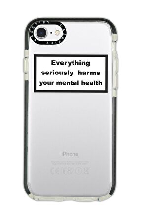iPhone 6 Casetify Everything Seriously Desenli Anti Shock Premium Silikonlu Siyah Kenar Detaylı Telefon Kılıfı