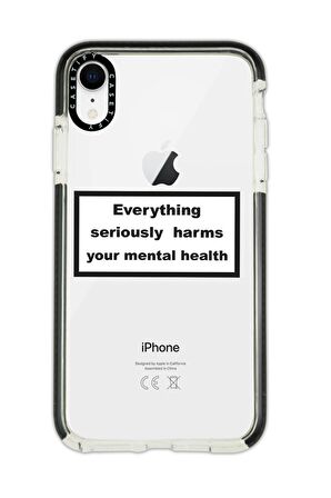 iPhone XR Casetify Everything Seriously Desenli Anti Shock Premium Silikonlu Siyah Kenar Detaylı Telefon Kılıfı