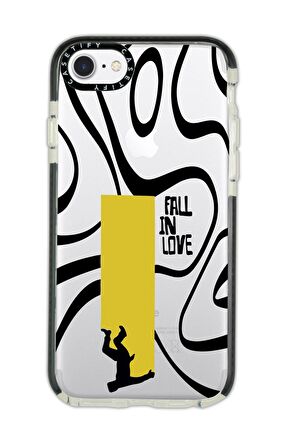 iPhone 6 Plus Casetify Fall In Love Desenli Anti Shock Premium Silikonlu Siyah Kenar Detaylı Telefon Kılıfı