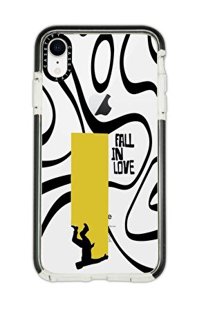 iPhone XR Casetify Fall In Love Desenli Anti Shock Premium Silikonlu Siyah Kenar Detaylı Telefon Kılıfı