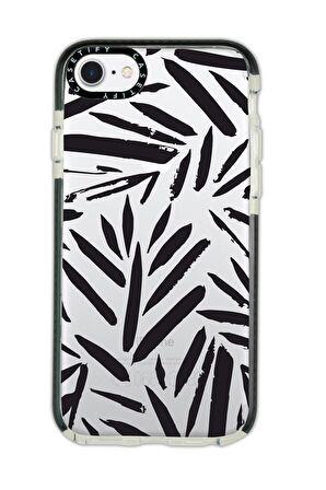 iPhone 7 Casetify Fırça Darbeleri Desenli Anti Shock Premium Silikonlu Siyah Kenar Detaylı Telefon Kılıfı