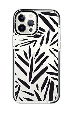 iPhone 12 Pro Max Casetify Fırça Darbeleri Desenli Anti Shock Premium Silikonlu Siyah Kenar Detaylı Telefon Kılıfı