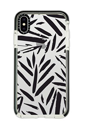 iPhone X Casetify Fırça Darbeleri Desenli Anti Shock Premium Silikonlu Siyah Kenar Detaylı Telefon Kılıfı