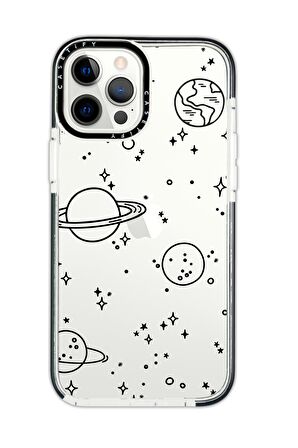 iPhone 11 Pro Casetify Galaxy Desenli Anti Shock Premium Silikonlu Siyah Kenar Detaylı Telefon Kılıfı