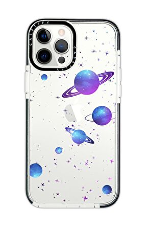 iPhone 11 Pro Casetify Galaxy And Stars Desenli Anti Shock Premium Silikonlu Siyah Kenar Detaylı Telefon Kılıfı