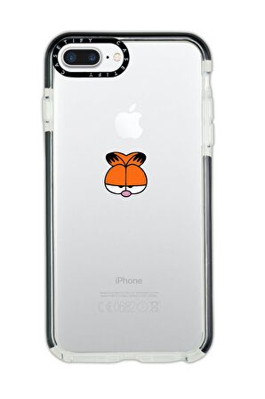 iPhone 8 Plus Casetify Garfield Desenli Anti Shock Premium Silikonlu Siyah Kenar Detaylı Telefon Kılıfı