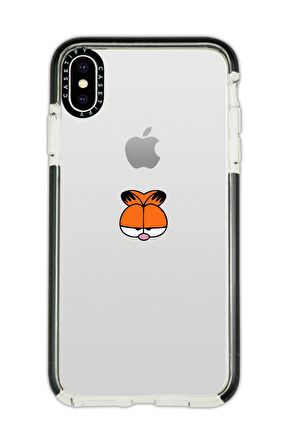 iPhone X Casetify Garfield Desenli Anti Shock Premium Silikonlu Siyah Kenar Detaylı Telefon Kılıfı