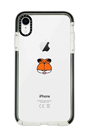 iPhone XR Casetify Garfield Desenli Anti Shock Premium Silikonlu Siyah Kenar Detaylı Telefon Kılıfı
