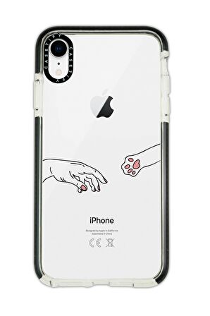 iPhone XR Casetify Hand and Paw Desenli Anti Shock Premium Silikonlu Siyah Kenar Detaylı Telefon Kılıfı