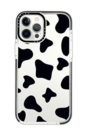 iPhone 11 Pro Casetify İnek Desenli Anti Shock Premium Silikonlu Siyah Kenar Detaylı Telefon Kılıfı