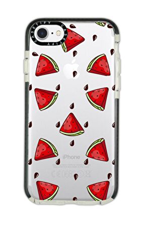 iPhone 6 Plus Casetify Karpuz Dilimleri Desenli Anti Shock Premium Silikonlu Siyah Kenar Detaylı Telefon Kılıfı