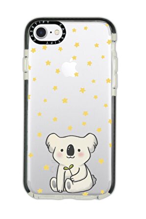 iPhone 6 Casetify Koala Desenli Anti Shock Premium Silikonlu Siyah Kenar Detaylı Telefon Kılıfı