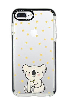 iPhone 8 Plus Casetify Koala Desenli Anti Shock Premium Silikonlu Siyah Kenar Detaylı Telefon Kılıfı