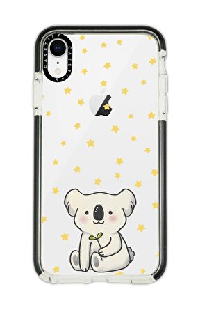 iPhone XR Casetify Koala Desenli Anti Shock Premium Silikonlu Siyah Kenar Detaylı Telefon Kılıfı