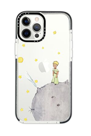 iPhone 12 Pro Max Casetify Küçük Prens Desenli Anti Shock Premium Silikonlu Siyah Kenar Detaylı Telefon Kılıfı
