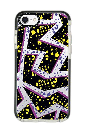 iPhone 6 Plus Casetify Spotted Lightning Desenli Anti Shock Premium Silikonlu Siyah Kenar Detaylı Telefon Kılıfı