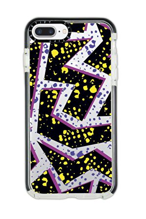 iPhone 7 Plus Casetify Spotted Lightning Desenli Anti Shock Premium Silikonlu Siyah Kenar Detaylı Telefon Kılıfı