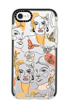 iPhone 6 Plus Casetify Line Style Desenli Anti Shock Premium Silikonlu Siyah Kenar Detaylı Telefon Kılıfı