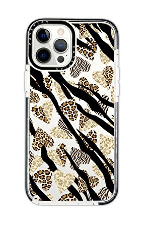 iPhone 11 Pro Casetify Love Animal Pattern Desenli Anti Shock Premium Silikonlu Siyah Kenar Detaylı Telefon Kılıfı