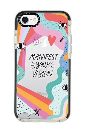 iPhone 6 Plus Casetify Manifest Your Vision Desenli Anti Shock Premium Silikonlu Siyah Kenar Detaylı Telefon Kılıfı