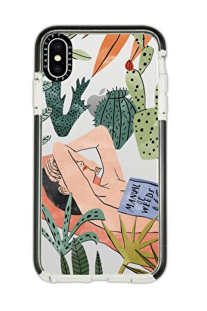 iPhone X Casetify Manual of Weeds Desenli Anti Shock Premium Silikonlu Siyah Kenar Detaylı Telefon Kılıfı