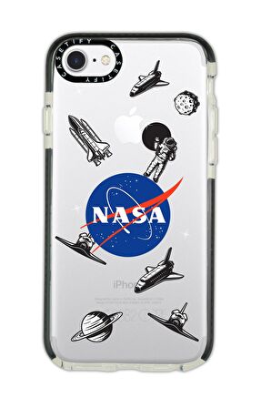 iPhone 6 Casetify Nasa Desenli Anti Shock Premium Silikonlu Siyah Kenar Detaylı Telefon Kılıfı