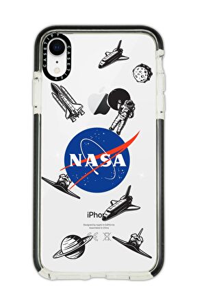 iPhone XR Casetify Nasa Desenli Anti Shock Premium Silikonlu Siyah Kenar Detaylı Telefon Kılıfı