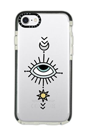 iPhone 6 Plus Casetify Nazar Göz Desenli Anti Shock Premium Silikonlu Siyah Kenar Detaylı Telefon Kılıfı