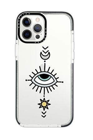 iPhone 11 Pro Casetify Nazar Göz Desenli Anti Shock Premium Silikonlu Siyah Kenar Detaylı Telefon Kılıfı