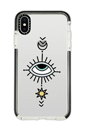 iPhone X Casetify Nazar Göz Desenli Anti Shock Premium Silikonlu Siyah Kenar Detaylı Telefon Kılıfı