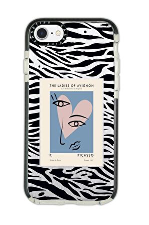 iPhone 6 Plus Casetify Picasso Desenli Anti Shock Premium Silikonlu Siyah Kenar Detaylı Telefon Kılıfı