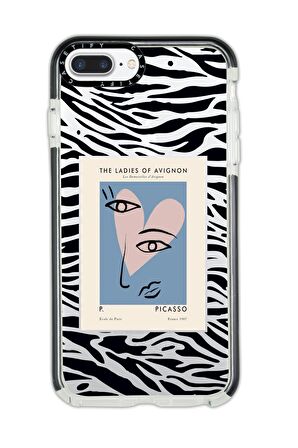 iPhone 8 Plus Casetify Picasso Desenli Anti Shock Premium Silikonlu Siyah Kenar Detaylı Telefon Kılıfı