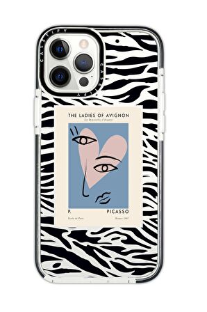 iPhone 12 Pro Max Casetify Picasso Desenli Anti Shock Premium Silikonlu Siyah Kenar Detaylı Telefon Kılıfı