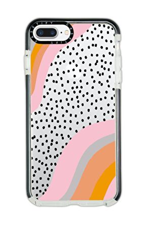 iPhone 8 Plus Casetify Points Desenli Anti Shock Premium Silikonlu Siyah Kenar Detaylı Telefon Kılıfı