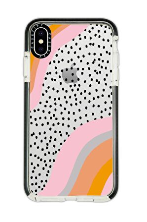 iPhone X Casetify Points Desenli Anti Shock Premium Silikonlu Siyah Kenar Detaylı Telefon Kılıfı
