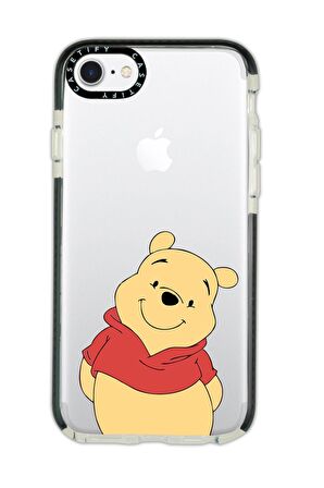 iPhone 6 Plus Casetify Sewimli Pooh Desenli Anti Shock Premium Silikonlu Siyah Kenar Detaylı Telefon Kılıfı