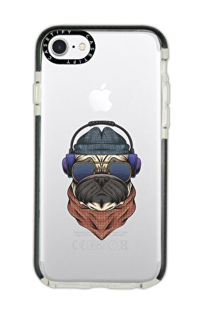iPhone 6 Casetify Pug Desenli Anti Shock Premium Silikonlu Siyah Kenar Detaylı Telefon Kılıfı
