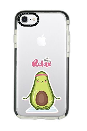 iPhone 6 Casetify Relax Desenli Anti Shock Premium Silikonlu Siyah Kenar Detaylı Telefon Kılıfı