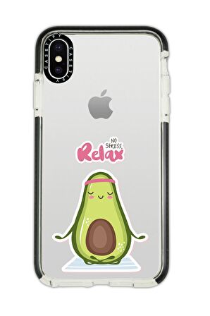 iPhone X Casetify Relax Desenli Anti Shock Premium Silikonlu Siyah Kenar Detaylı Telefon Kılıfı
