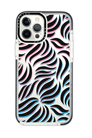 iPhone 13 Pro Uyumlu Casetify Color Wave Desenli Anti Shock Premium Silikonlu Siyah Kenar Detaylı Telefon Kılıfı