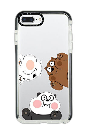 iPhone 6 Plus Uyumlu Casetify Cute Animals Desenli Anti Shock Premium Silikonlu Siyah Kenar Detaylı Telefon Kılıfı